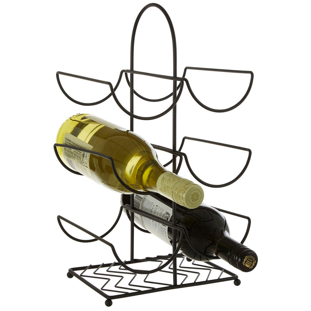 Premier Housewares Vertex Black Powder Coated 6 Bottle Wine Rack Image 4