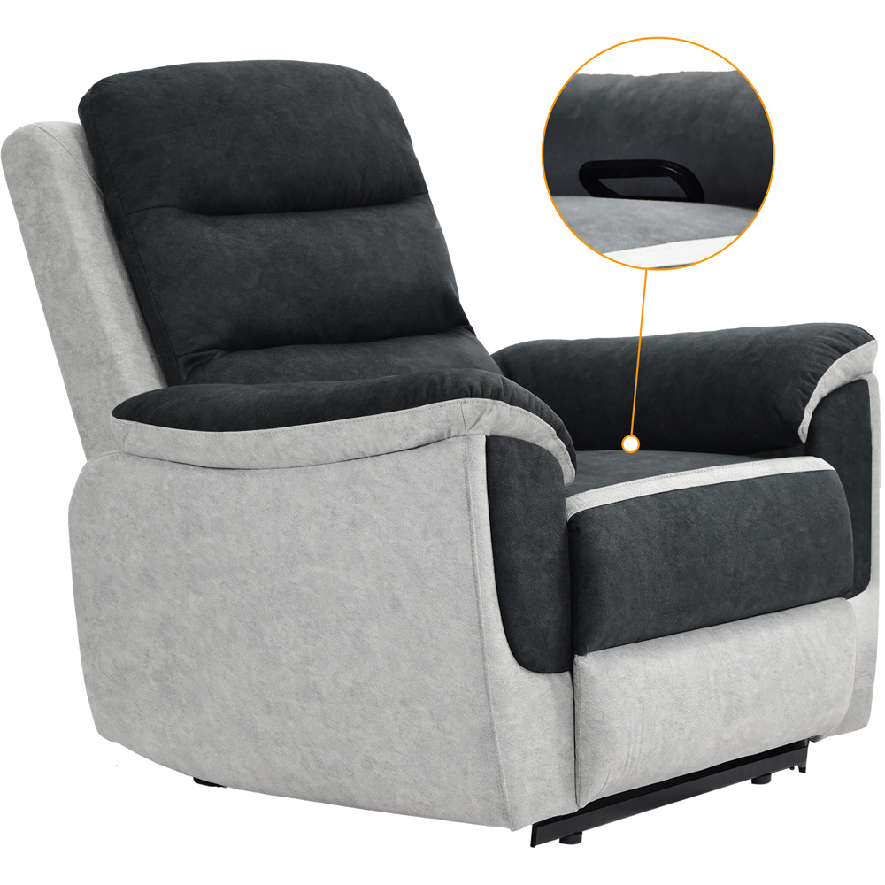 Comfy Living Two Tone Contrast Fabric Manual Recliner Chair Image 4