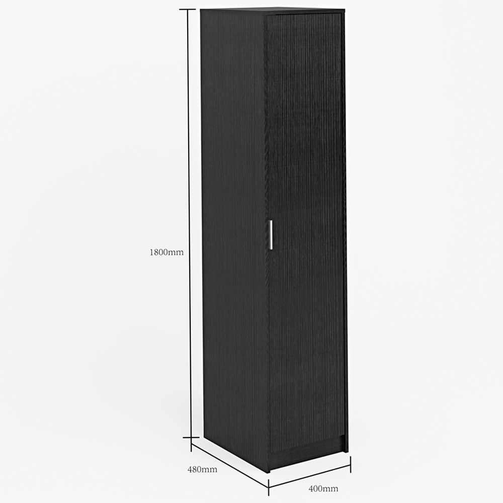 Home Source Phoenix Single Door Black Wardrobe Image 9