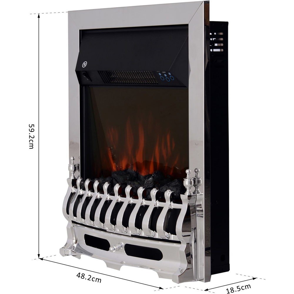 HOMCOM Ava Silver LED Flame Electric Fireplace Heater Image 8