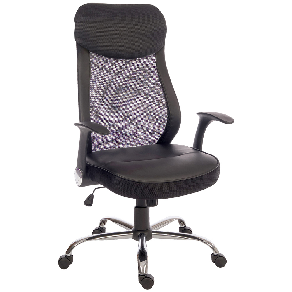 Teknik Black Mesh Swivel Curved Office Chair Image 3