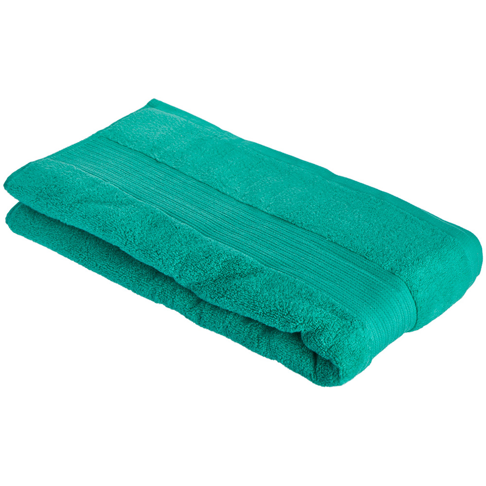 Wilko Supersoft Cotton Turquoise Bath Sheet Image 1