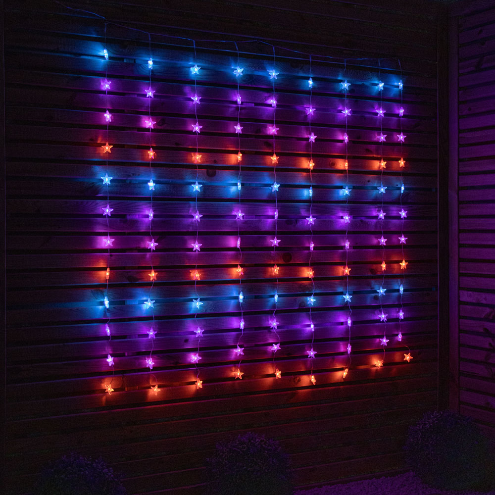 Samuel Alexander 108 Rainbow LED Christmas Star Curtain Lights 1.2 x 1.2m Image 3