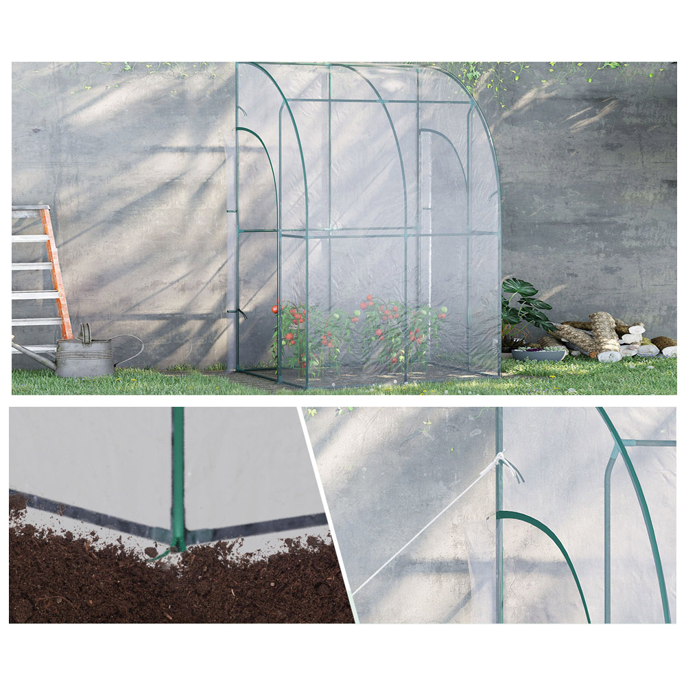 Outsunny Clear PVC 4.7 x 3.9ft Walk In Zip Up Greenhouse Image 5