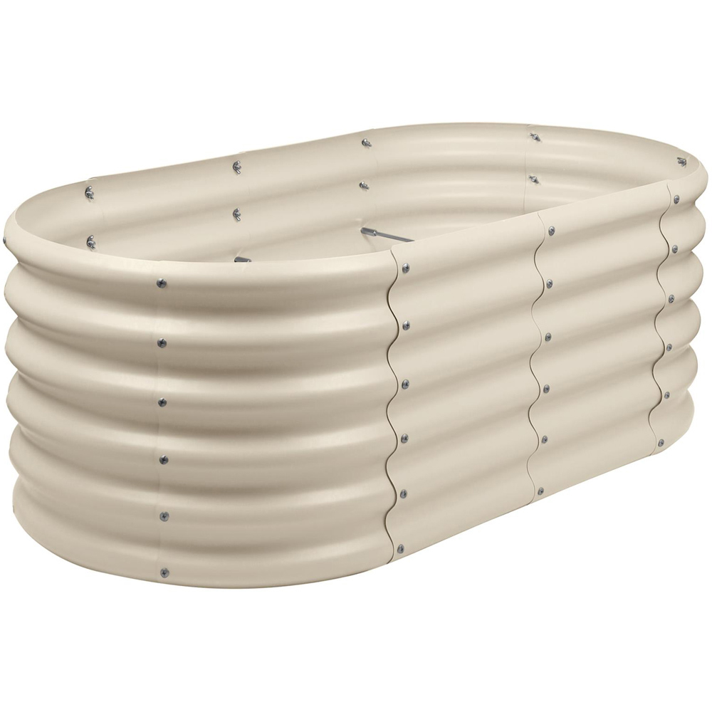 Harbour Housewares Ivory Rounded Galvanised Steel Raised Garden Bed 180 x 90 x 45cm Image 1