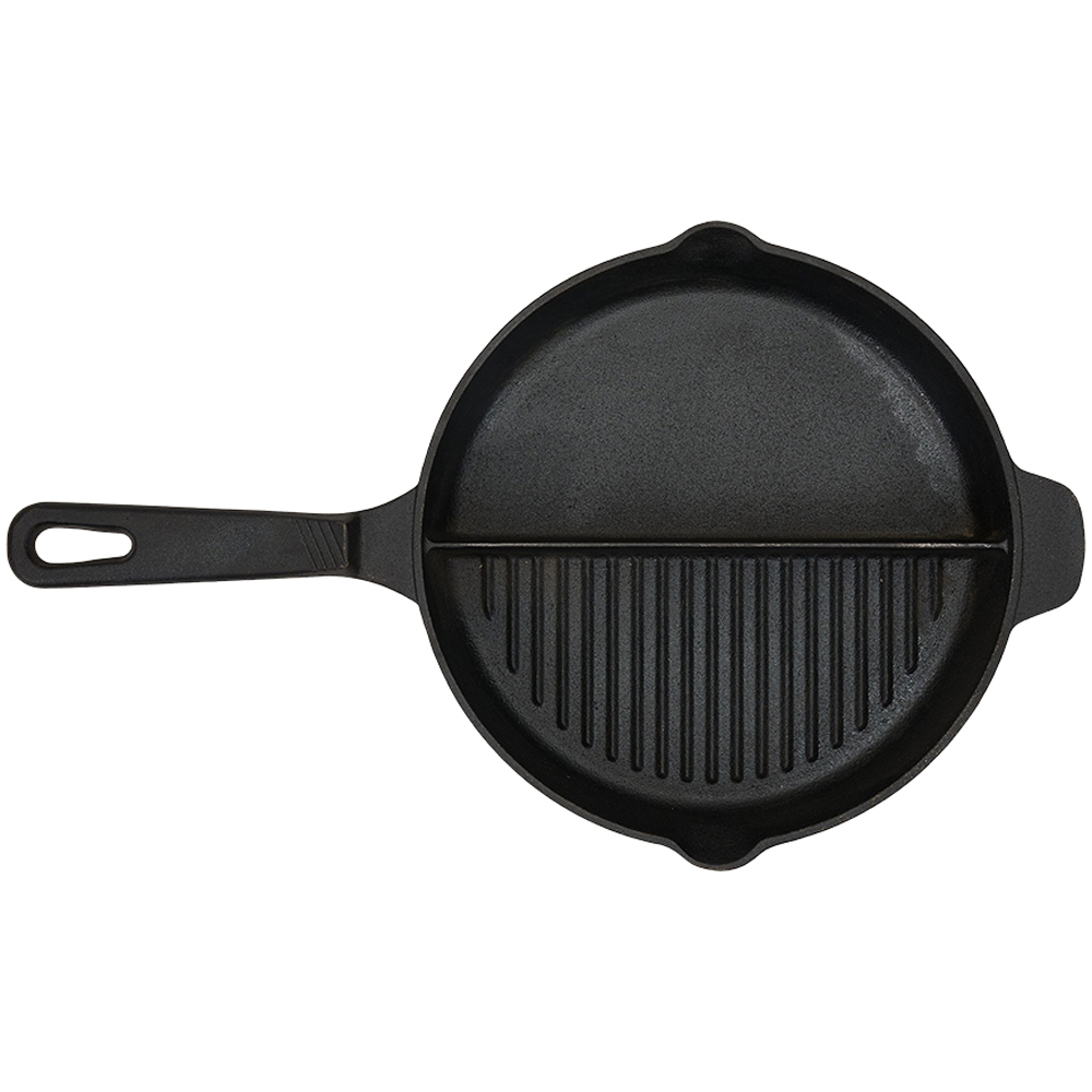 Living and Home 2-in-1 Divided Cast Iron Skillet Image 1