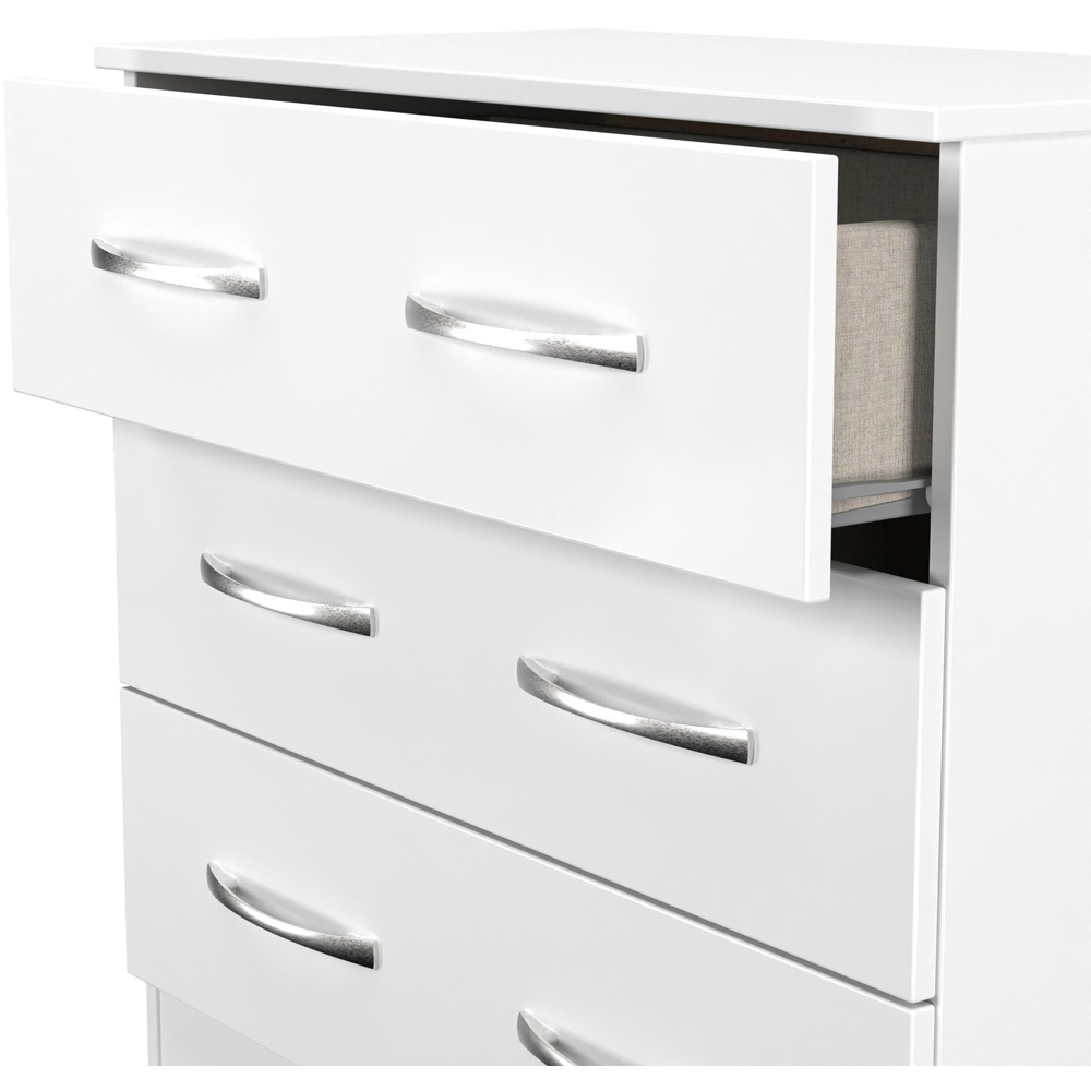 Crowndale Avon 3 Drawer Matt White Chest of Drawers Ready Assembled Image 6