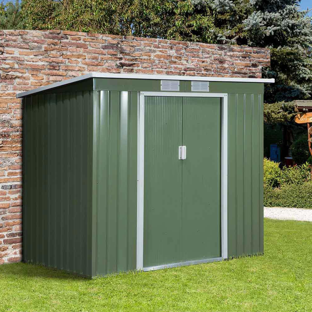 Outsunny Metal Garden Storage Shed 2.13 x 1.21m Image 2