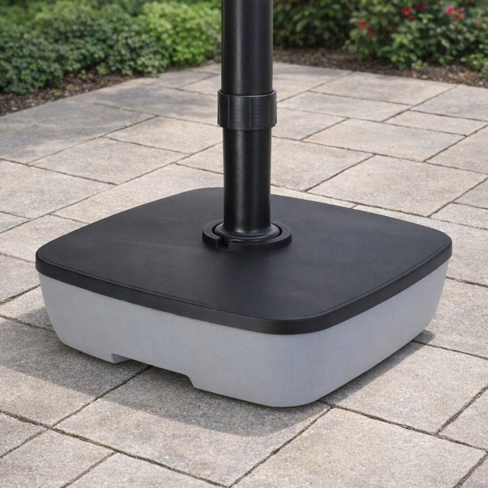 Jack Stonehouse Grey Water and Sand Fillable Parasol Base with Rollers Image 2