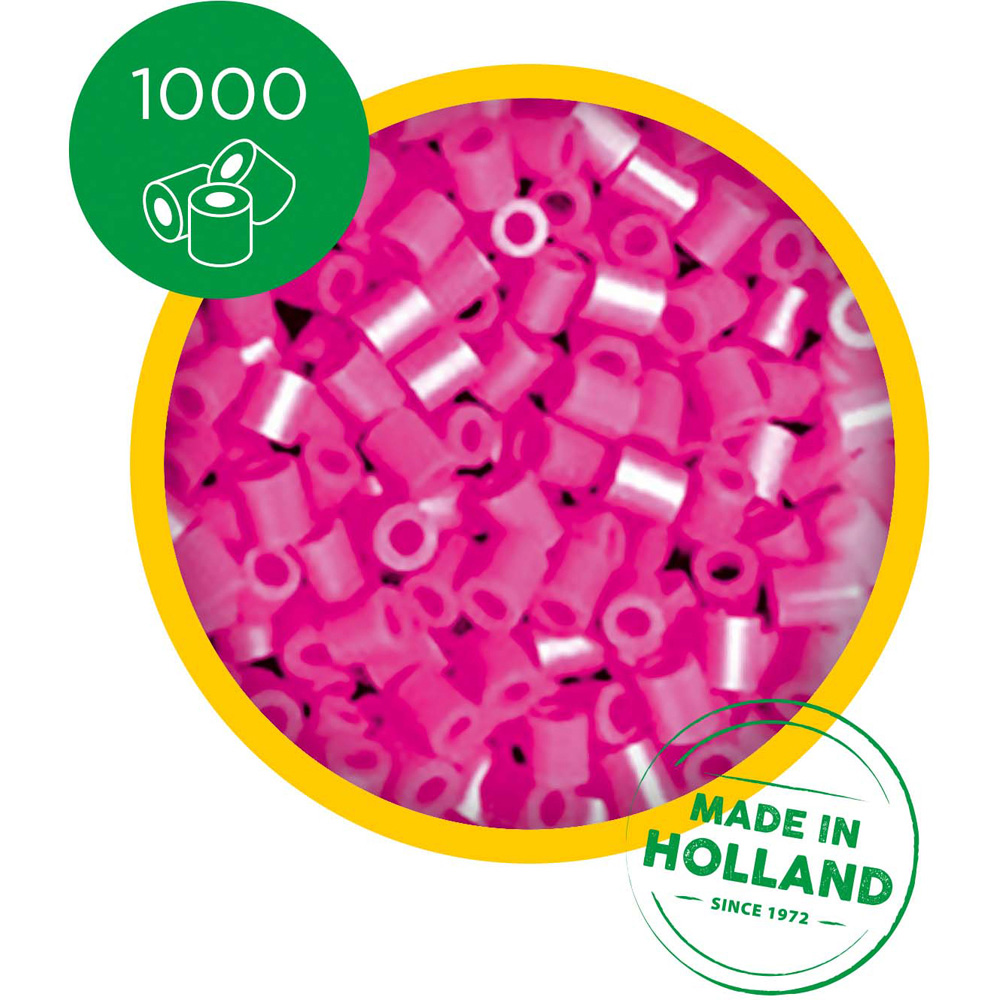 SES Creative Beedz Neon Pink Iron On Beads 1000 Piece Image 2