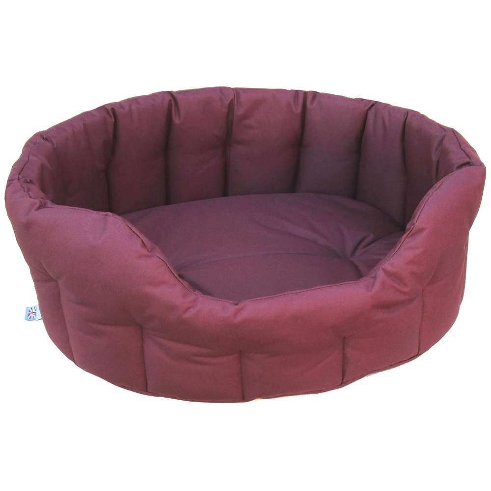 P&L Large Burg Oval Waterproof Dog Bed Image 1