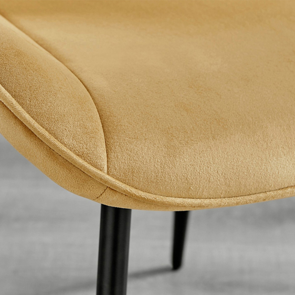 Furniturebox Molini Cesano 6 Seater Dining Set Black Gloss and Mustard Image 8