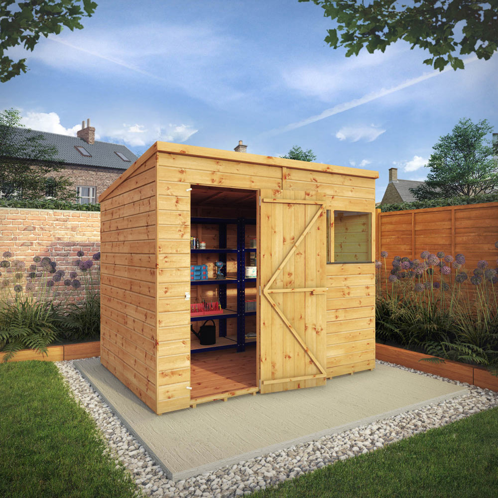 Mercia 8 x 6ft Shiplap Pent Wooden Shed Image 6