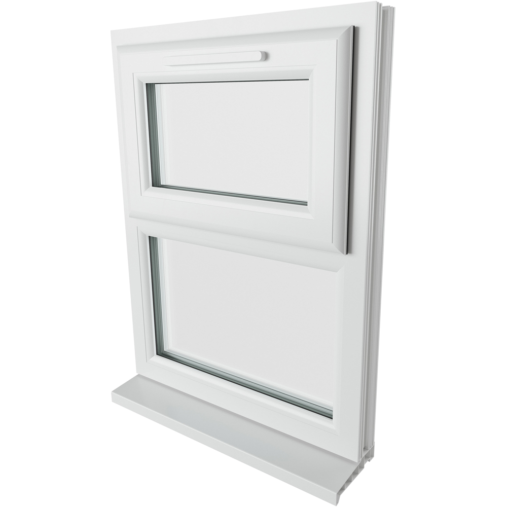 Crystal uPVC Double Glazed Window Top Hung Over Fixed Light White Clear Glass 610x965mm Image 9