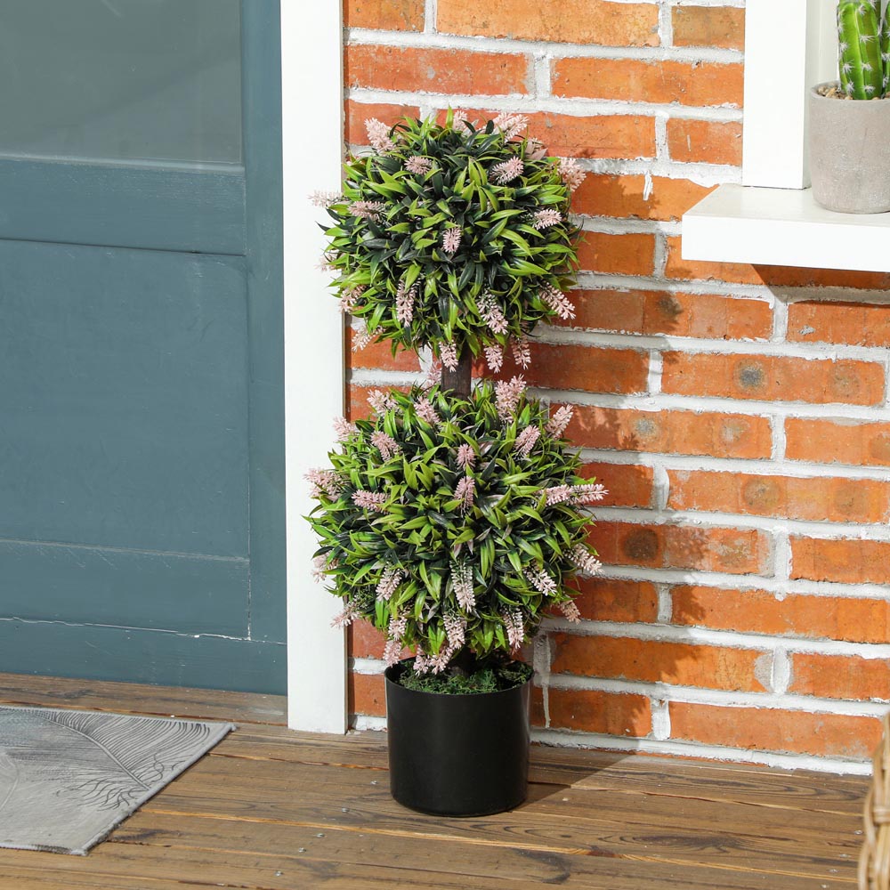 Portland Pink Lavender Flower Artificial Plant in Pot 2 Pack Image 3