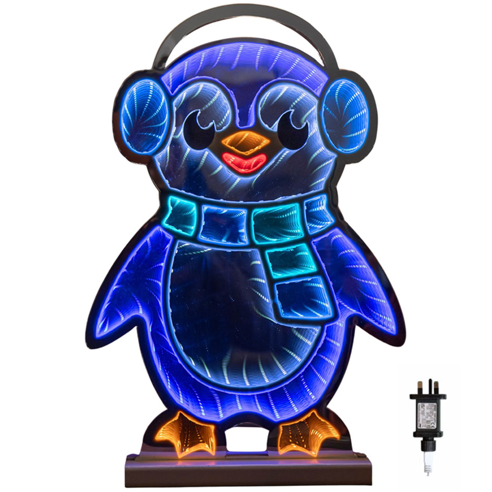 Samuel Alexander Blue and White LED Light Up Penguin Infinity Christmas Decoration 40cm Image 2