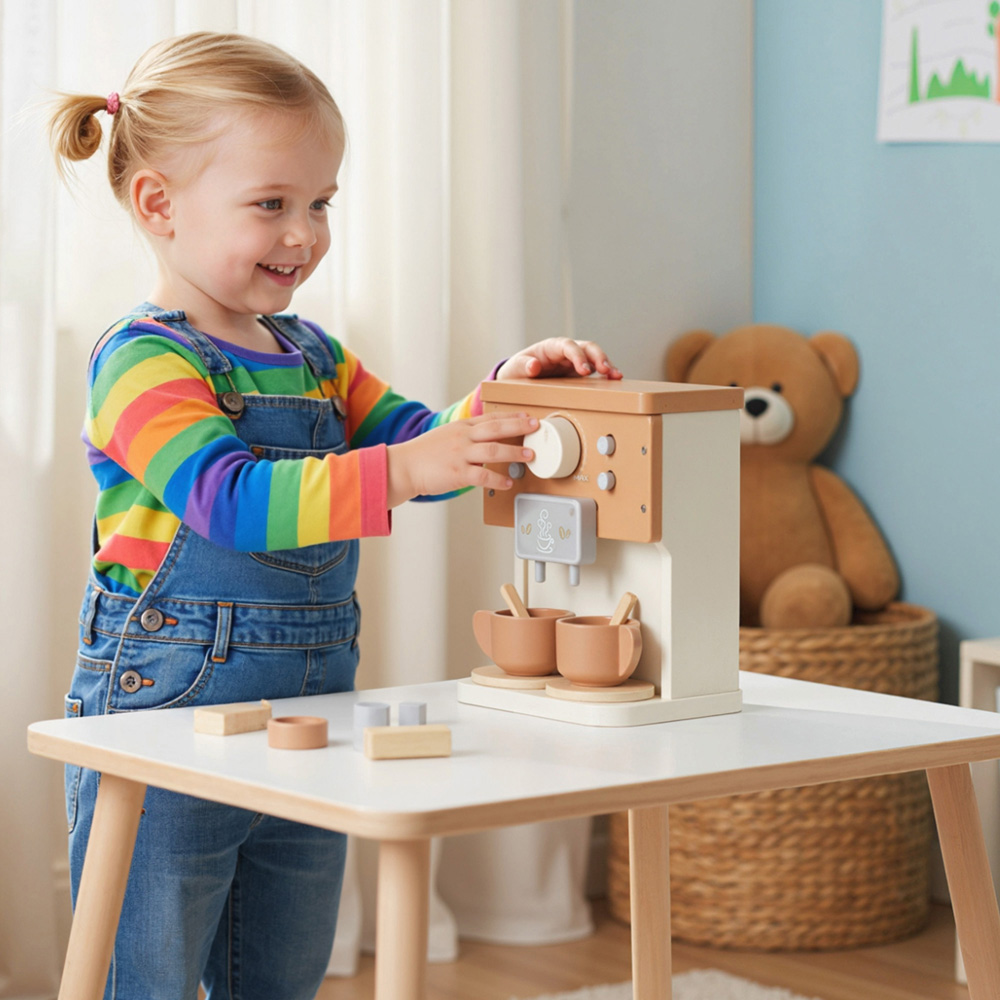 Tommy Toys AIYAPLAY Kids 11 Piece Coffee Machine Pretend Play Set Image 2
