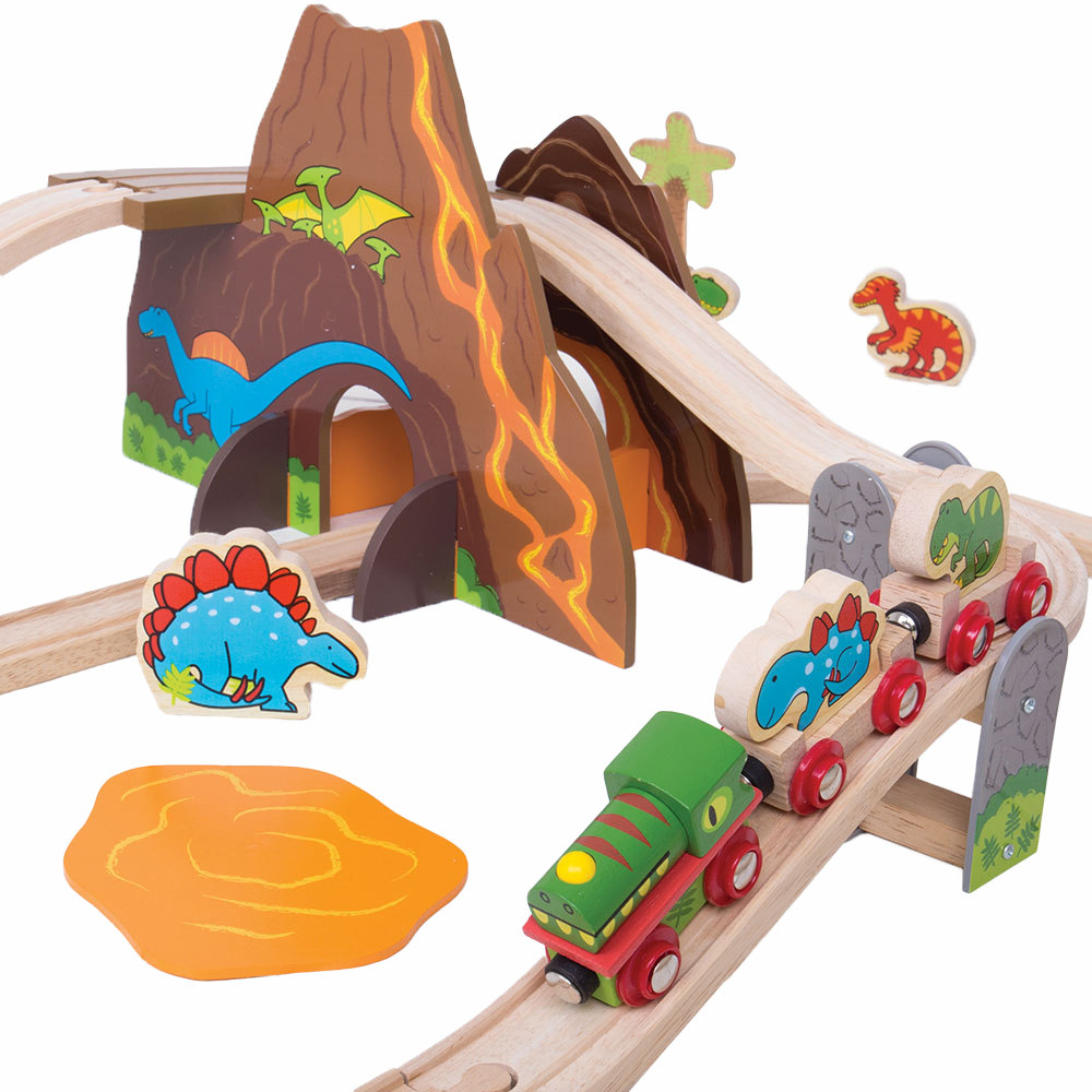 Bigjigs Rail 49-Piece Dinosaur Train Set Image 3