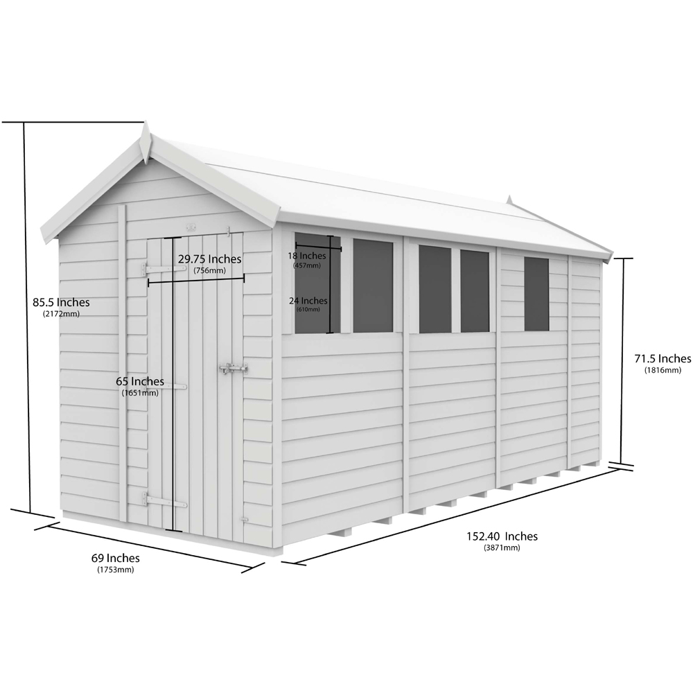 DIY Sheds 6 x 13ft Tongue and Groove Timber Apex Security Garden Shed Image 9