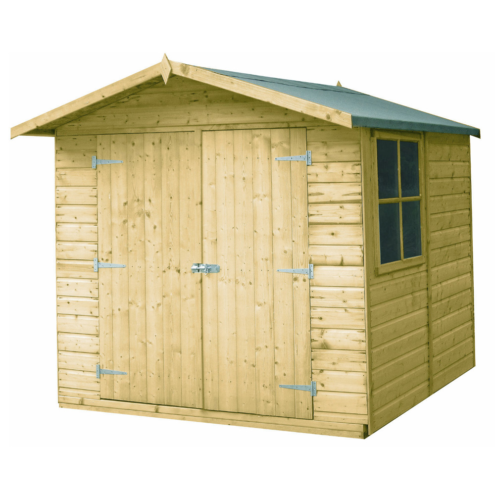 Shire Alderney 7 x 7ft Pressure Treated Tongue and Groove Shed Image 1