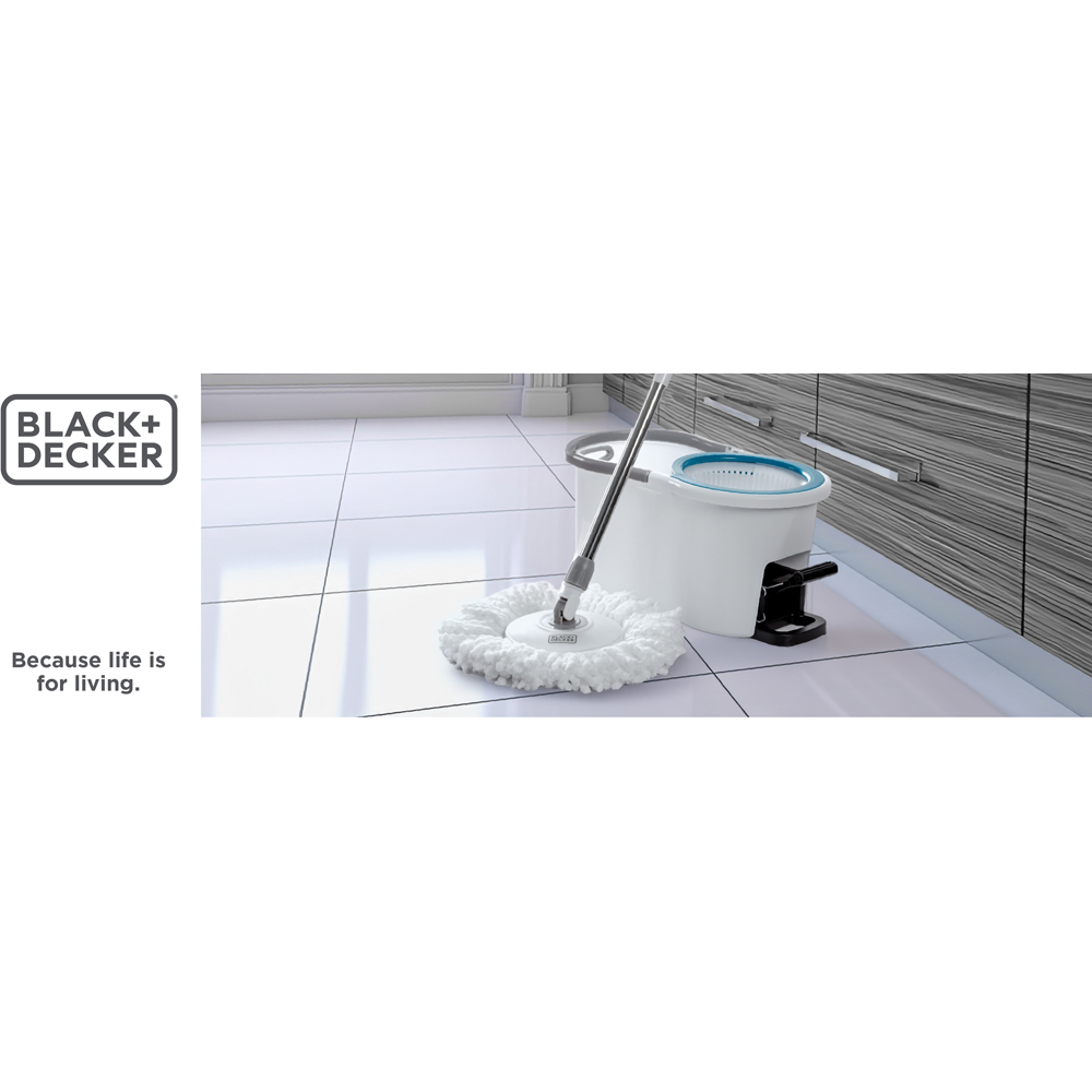 BLACK+DECKER BXBK61519E White Pedal Spin Mop and Bucket Set Image 9
