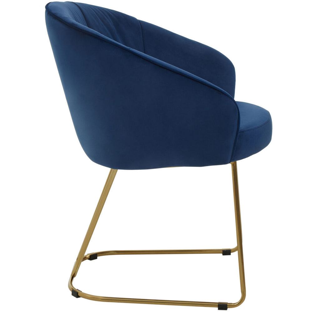 Premier Housewares Veneto Midnight Velvet Curved Dining Chair Image 2