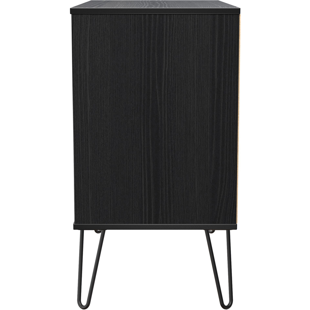 Crowndale Harlequin 3 Drawer Black Ash Chest of Drawers Ready Assembled Image 4