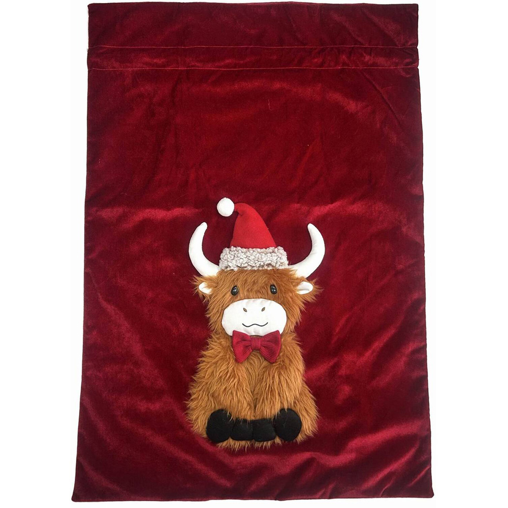 Highland Cow Present Sack - Red Image 2