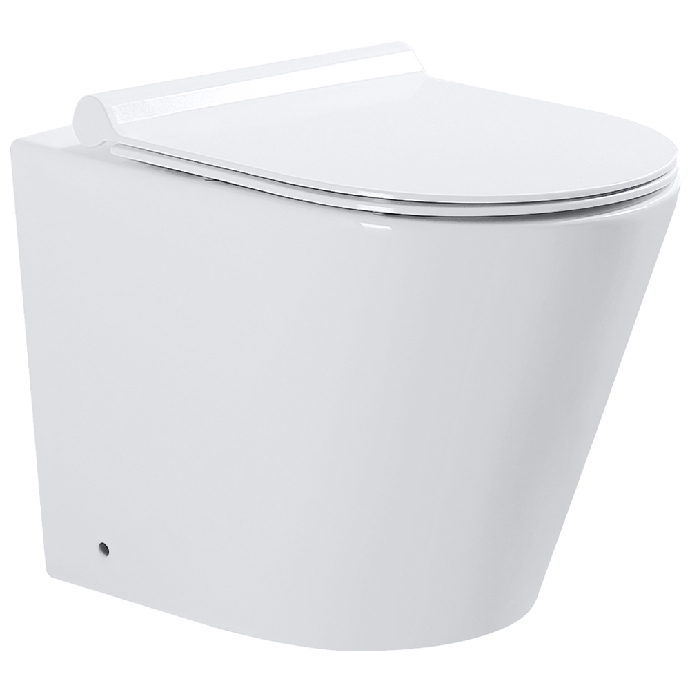 Limoge Baku White Back to Wall Rimless Toilet Pan Image 1