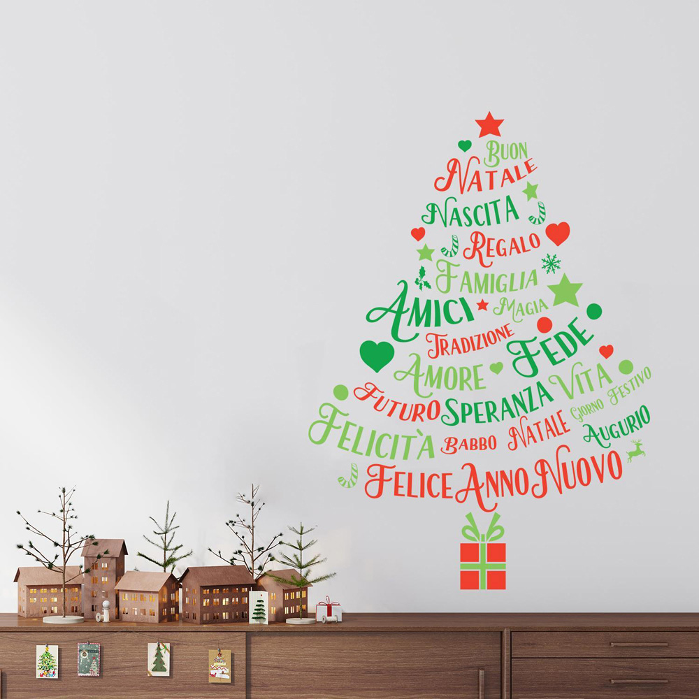 Walplus Italian Quotes Christmas Tree Self Adhesive Wall Stickers 41 Piece Image 4