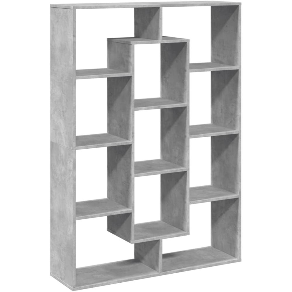 vidaXL 11 Shelf Concrete Grey Bookcase Image 2