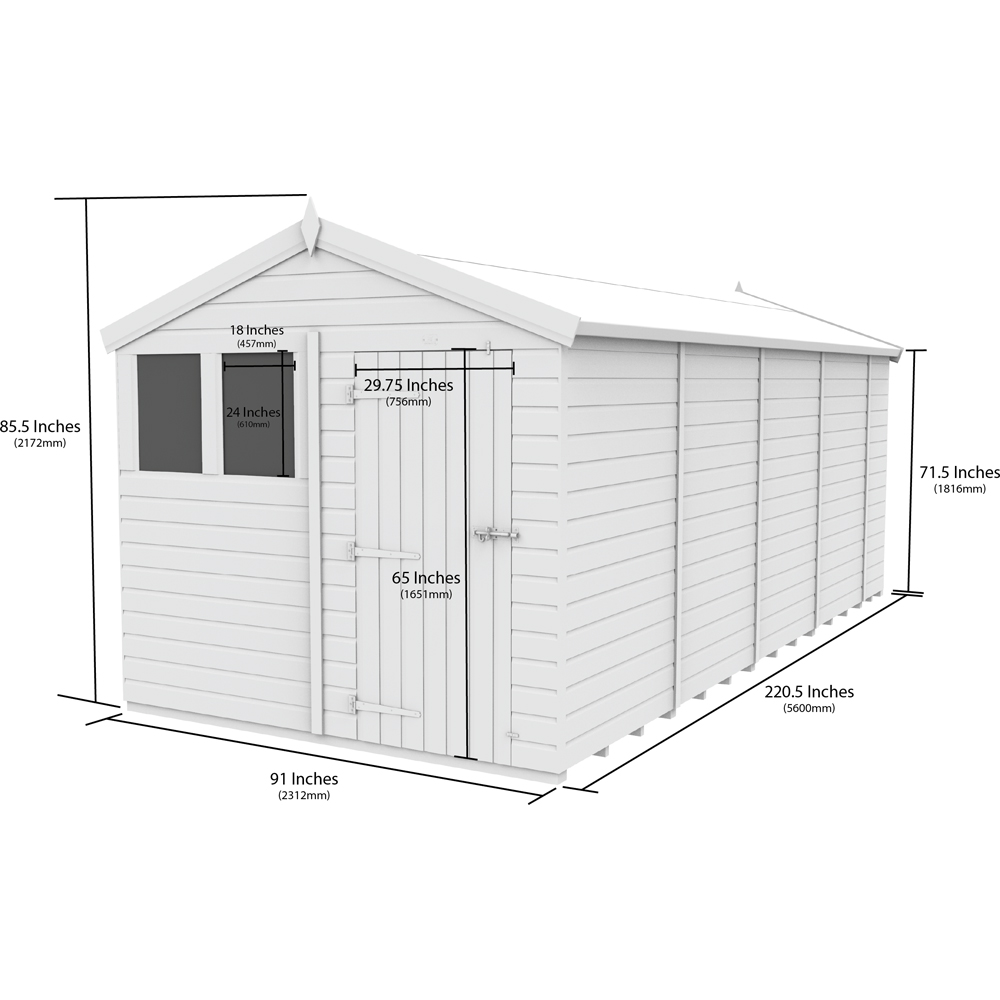 DIY Sheds 8 x 19ft Tongue and Groove Timber Apex Garden Shed Image 9