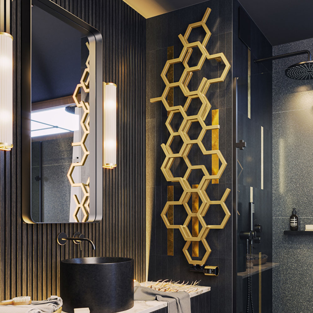 Terma Hex 1708 BTU Brass Radiator 1700 x 573mm Image 7