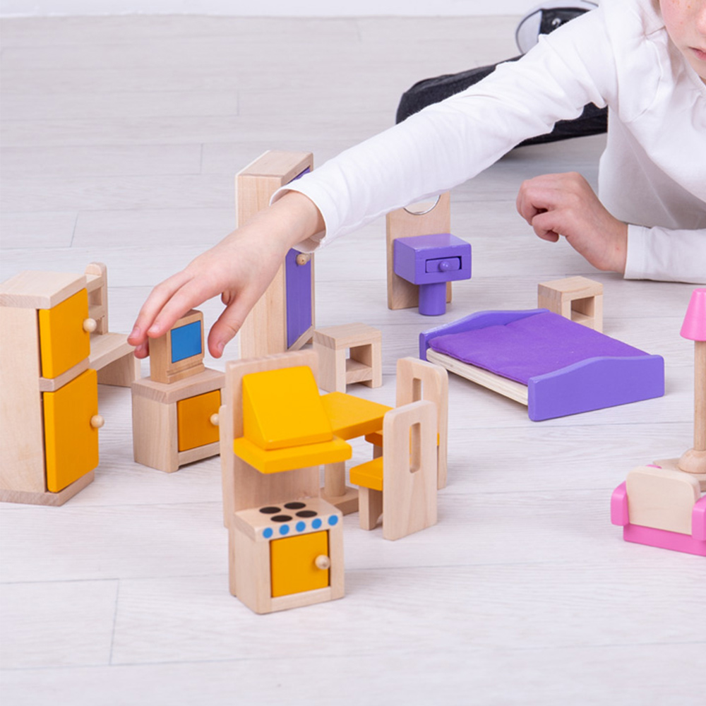 Bigjigs Toys Wooden Dolls Furniture Set Image 2