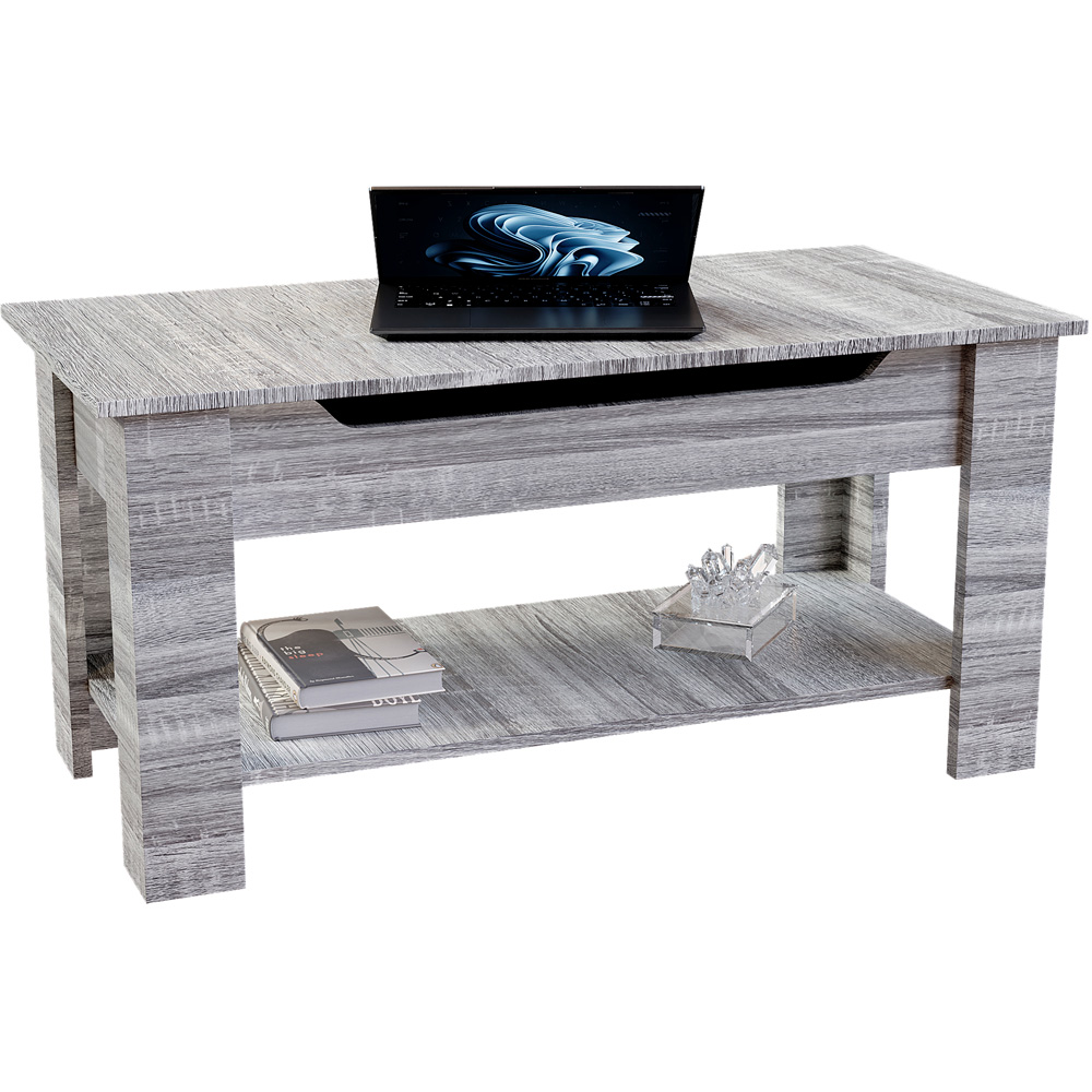 Vida Designs Grey Wood Lift Up Coffee Table Image 2