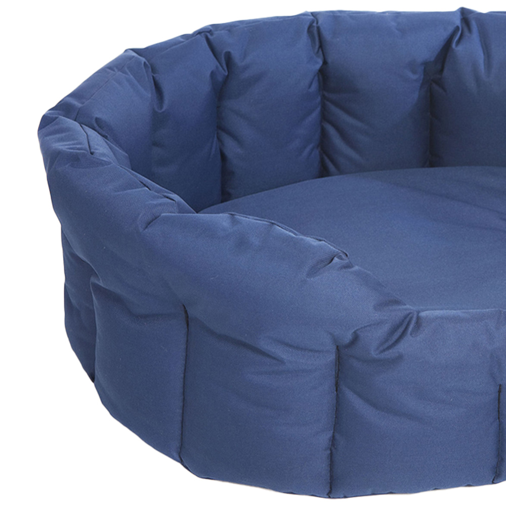 P&L Medium Blue Oval Waterproof Dog Bed Image 2
