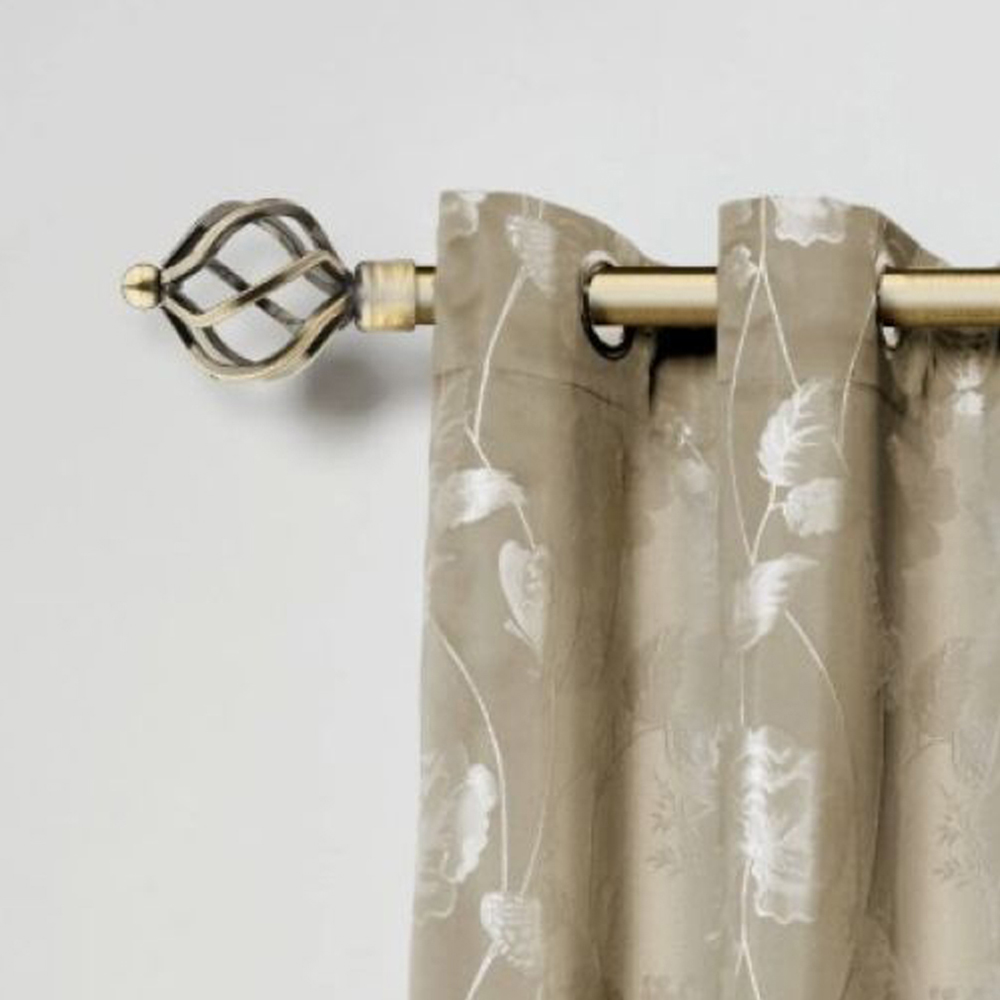 New Edge Blinds Cage 160-300cm Extendable Brass Eyelet Metal Curtain Pole Set Image 2