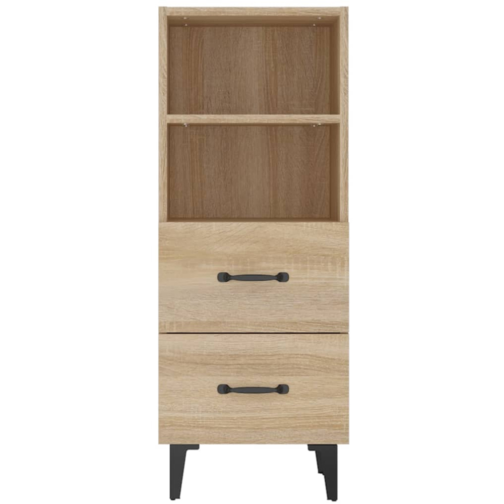 vidaXL 2 Drawer 2 Shelf Sonoma Oak Narrow Sideboard Image 6