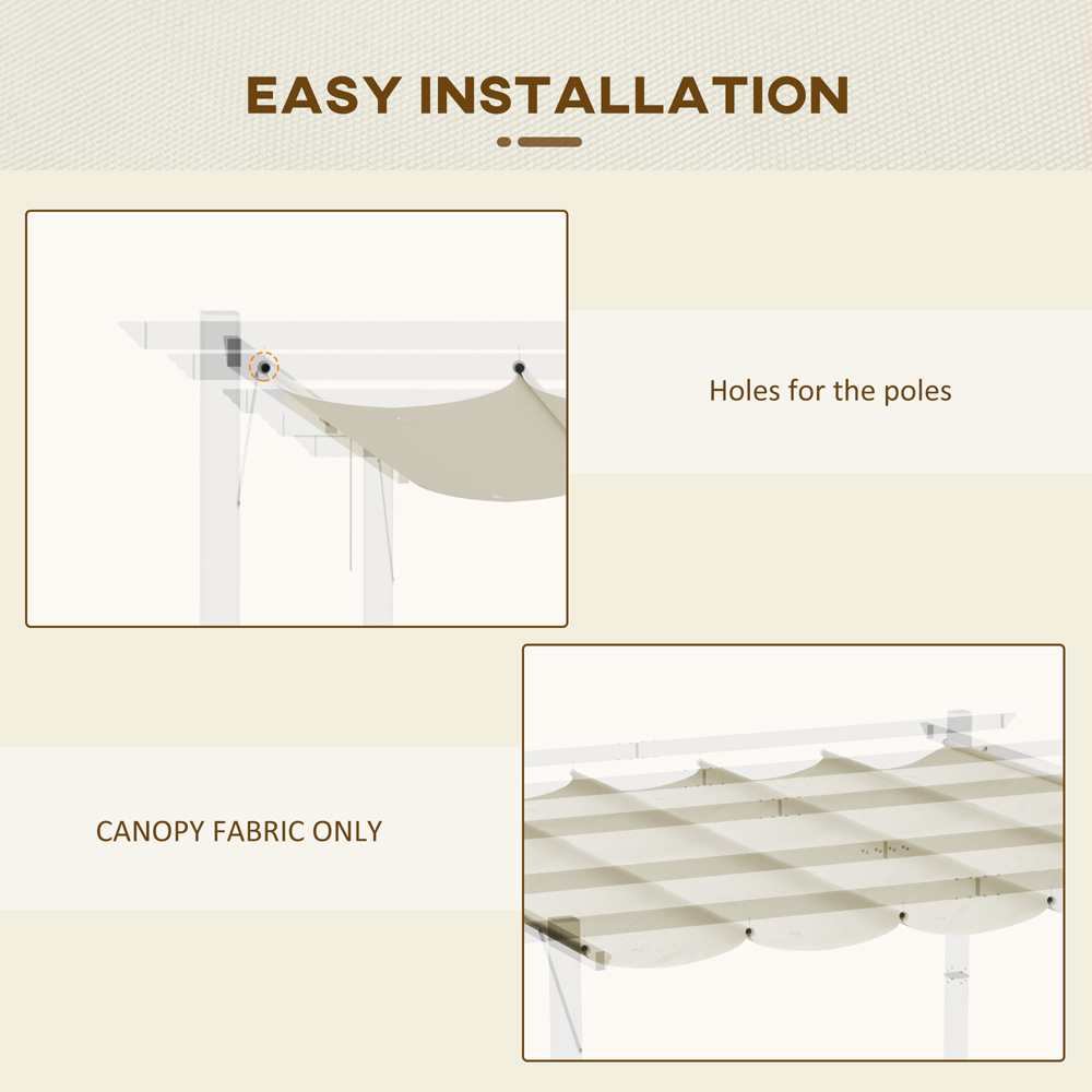 Outsunny 4 x 3m Cream Pergola Replacement Canopy Image 5