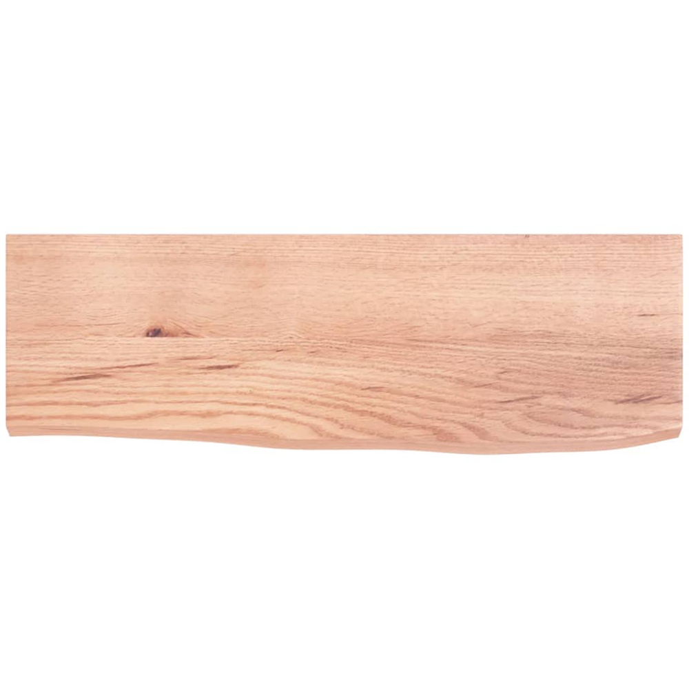 vidaXL 60cm Light Brown Treated Solid Oak Wood Floating Wall Shelf Image 2