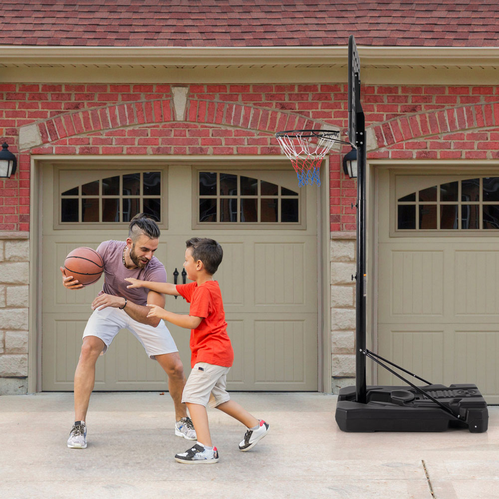 Costway Height Adjustable Basketball Hoop with Shatterproof Backboard Image 2
