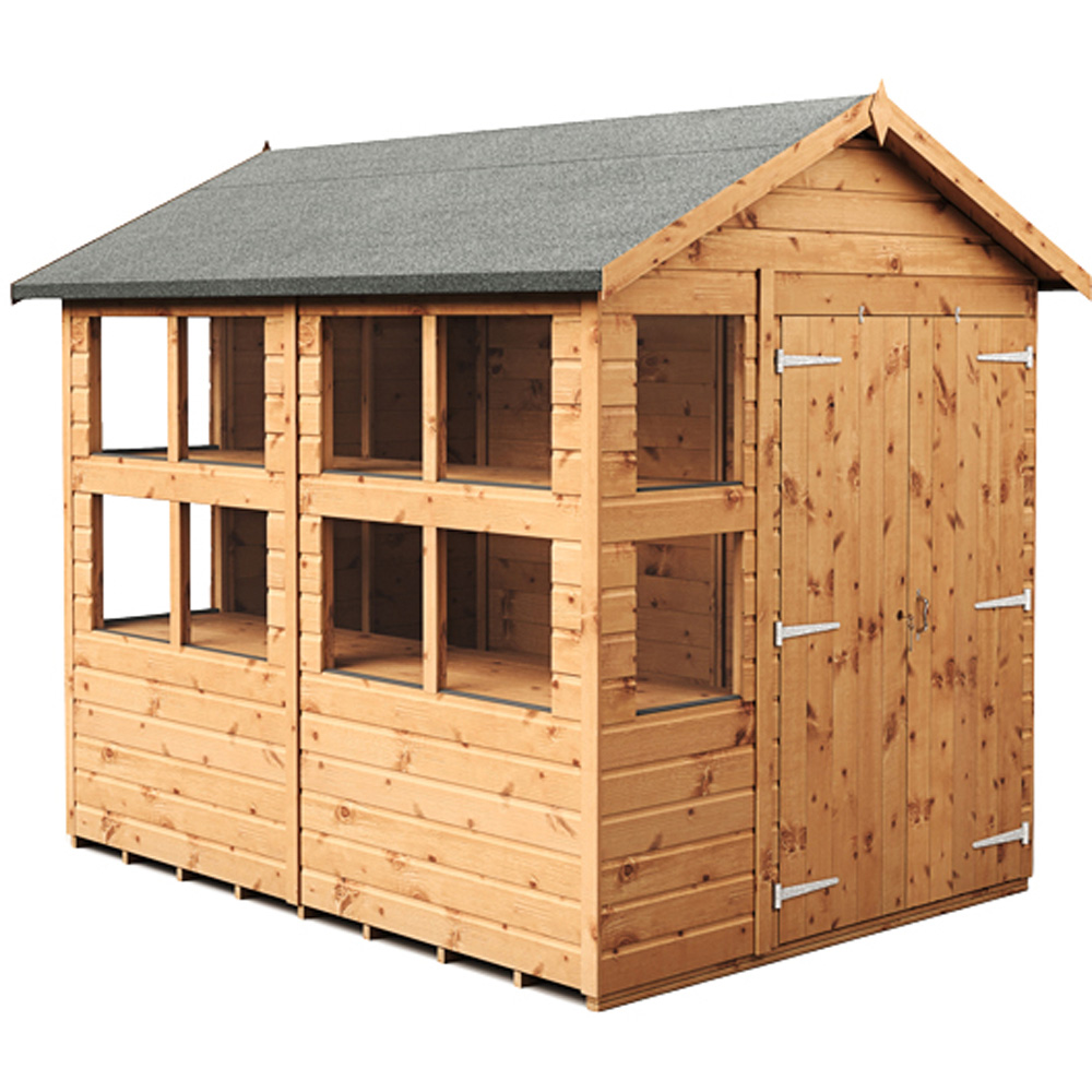 Empire Sheds 6 x 8ft 2 Door Dipped Treated Tongue and Groove Apex Potting Shed Image 1
