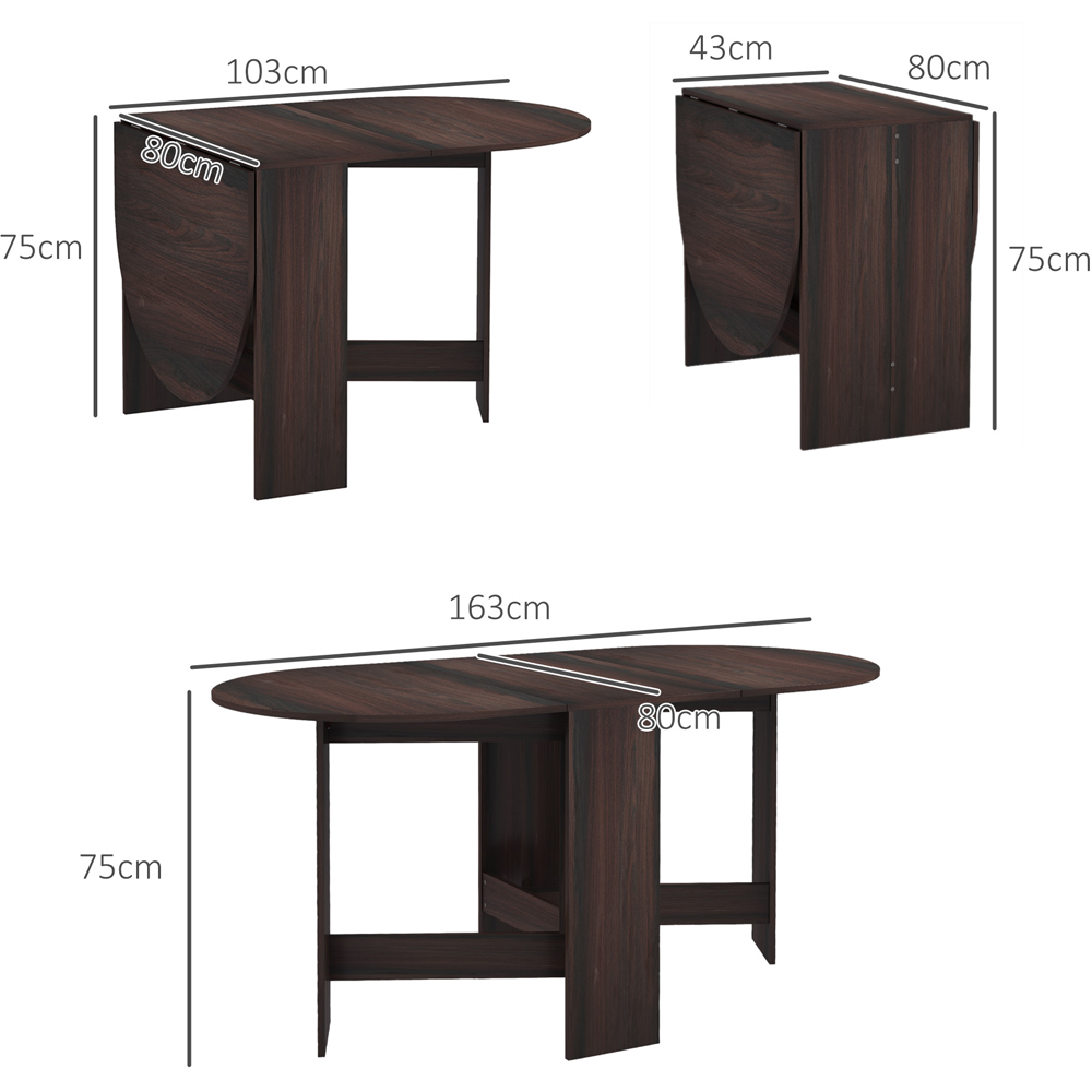 HOMCOM 6 Seater Oval Chocolate Wooden Effect Dining Table Image 9