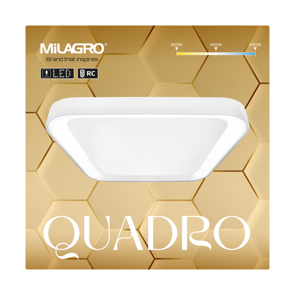 Milagro Quadro White Ceiling Lamp 230V Image 4