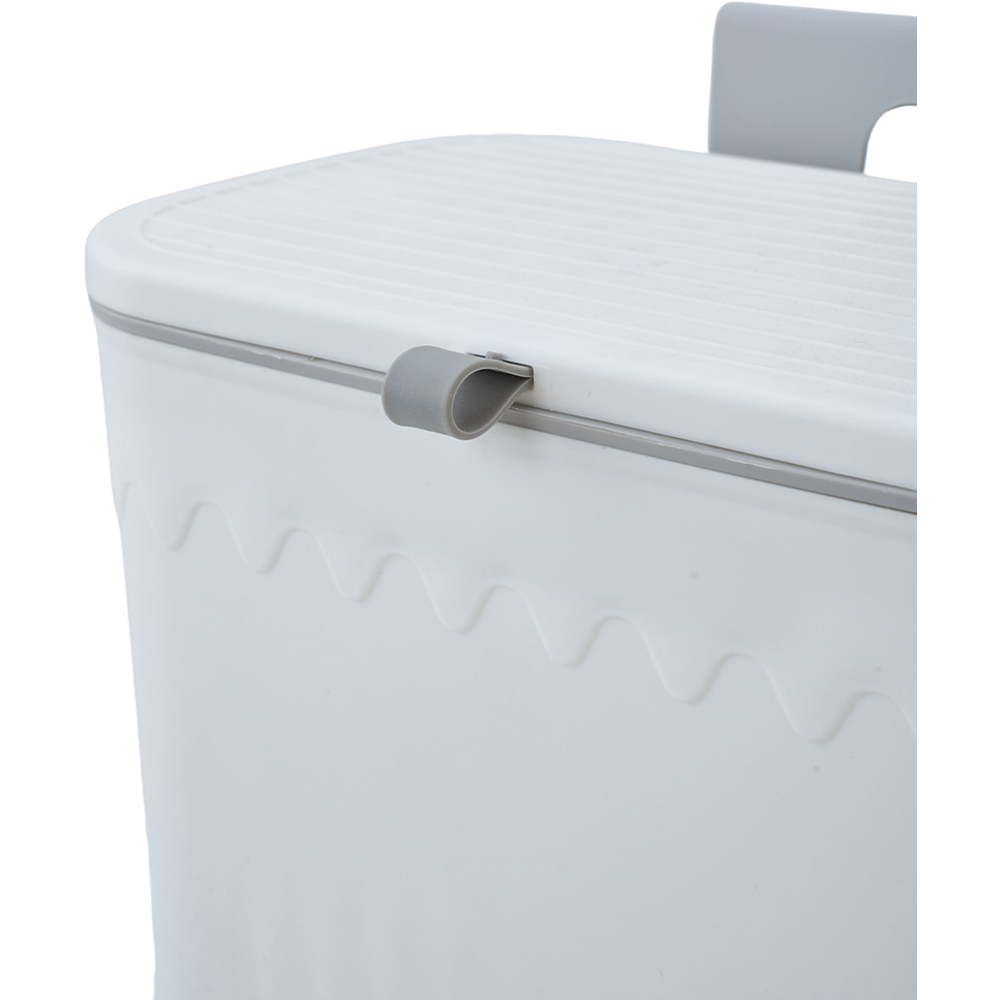 Living and Home White Wall-Mounted Waste Bin with Lid 28cm Image 3
