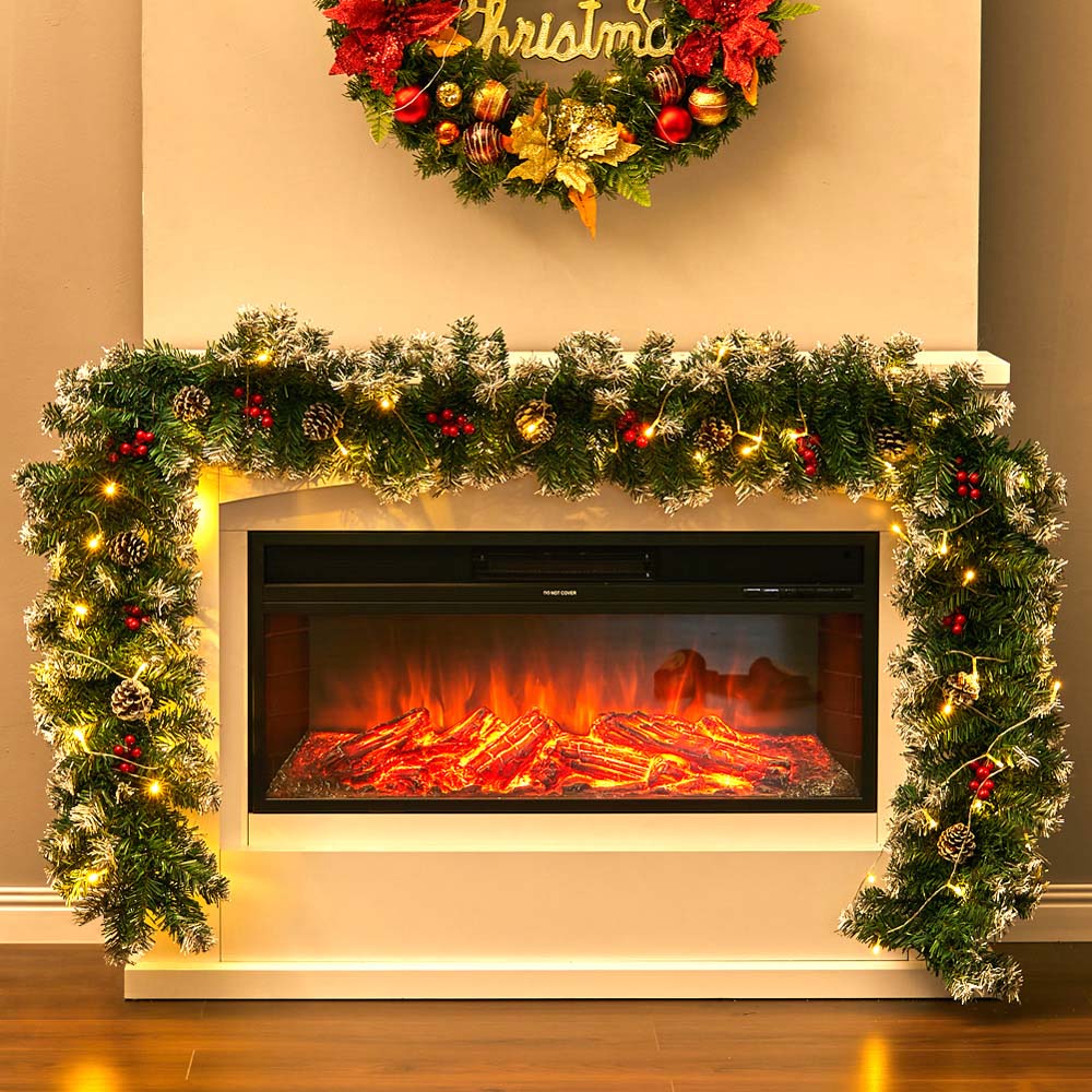 Living and Home Warm White LED Christmas Garland 270cm Image 2