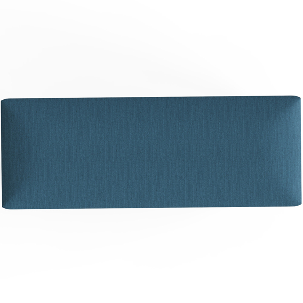 GFW Secreto Teal Blue Hopsack Fabric Ottoman Storage Bench Image 6