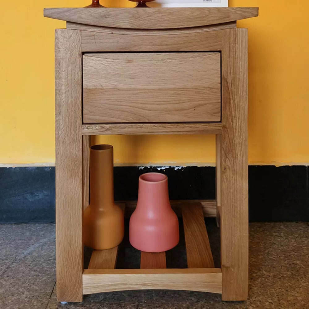 Furniture One Single Drawer Single Shelf Tall Bedside Table Image 1