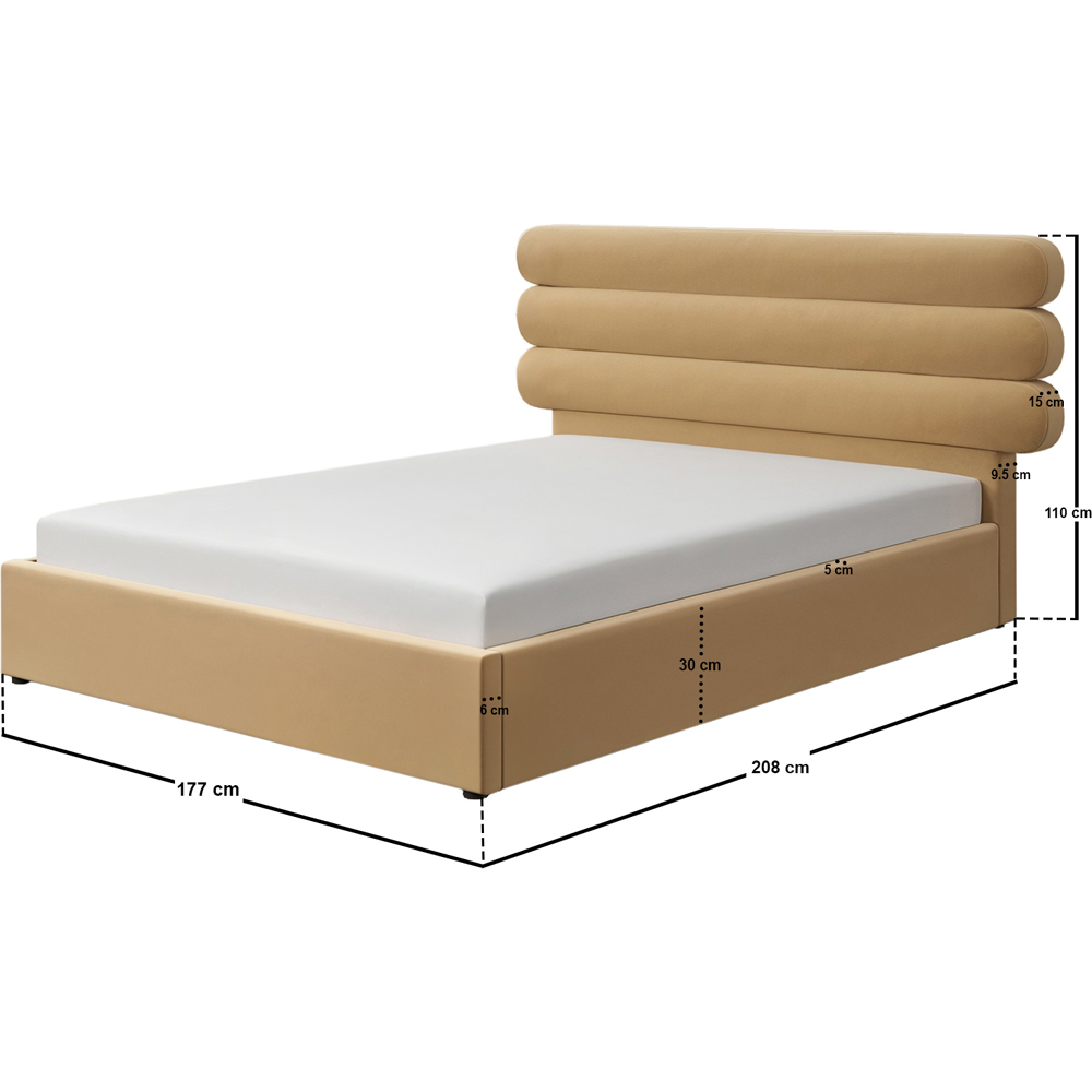 Solace+Co Atlas Double Sand Velvet Ottoman Bed Image 5