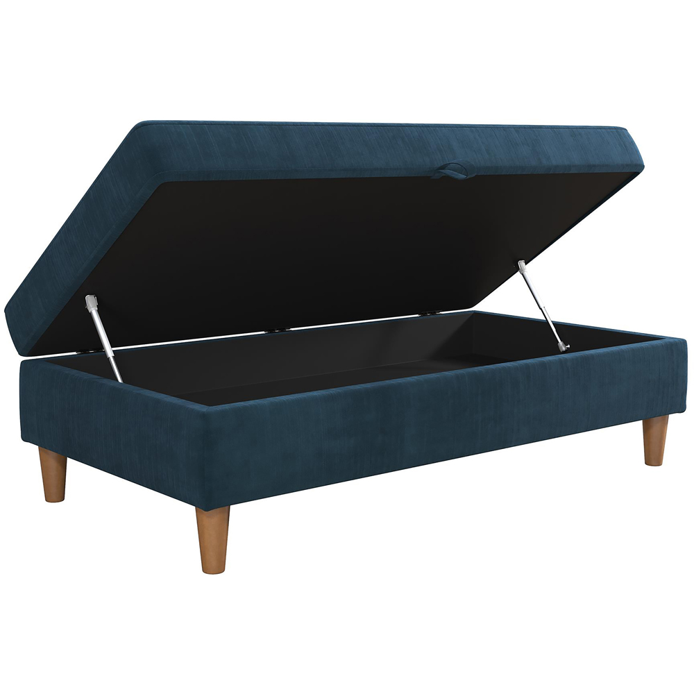 Dorel Hartford Blue Chenille Storage Ottoman Image 3